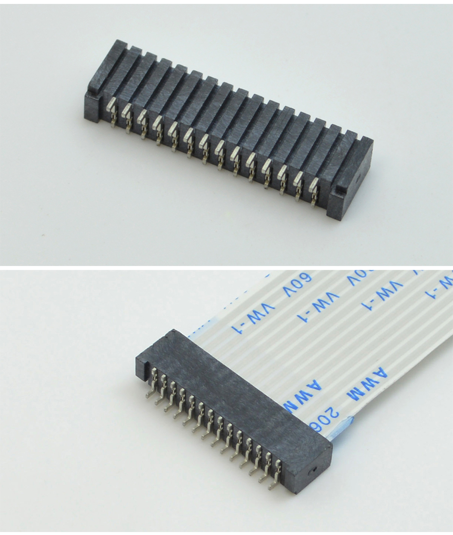 電子FPC插座 插件座子間距1.25mm14-28P雙面接臥式貼片連接器,宏利